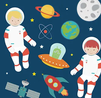 童趣太空探险插画矢量素材图片 童趣太空探险插画矢量素材图片