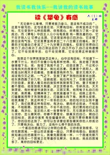 犟龟读后感小报图片