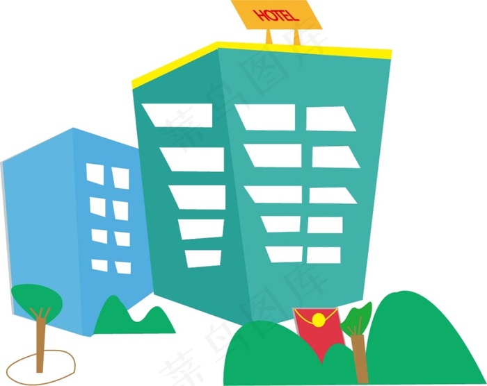 卡通建筑家居房子矢量图AI素材下载