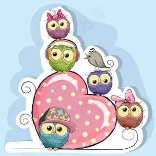爱心与猫头鹰图片