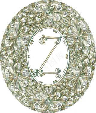 手绘字体字母Z矢量插画