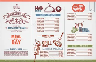 简洁手绘餐厅菜单