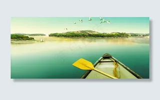 自然湖风光地产海报