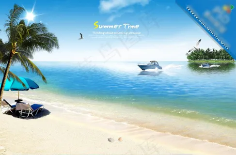 沙滩海滩素材
