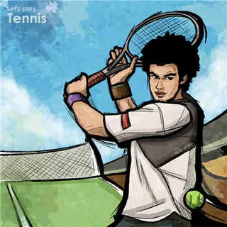 高清手绘网球运动素材