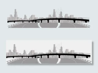 旅游城市地标桥梁大河城市工程建筑规...