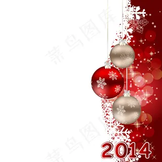 2014圣诞节红白背景矢量素材