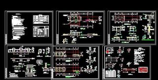 厂区门卫围墙建筑施工图