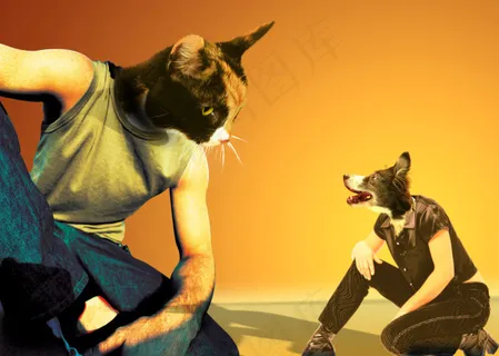 高清PSD分层素材猫狗之争 高清PSD分层素材猫狗之争