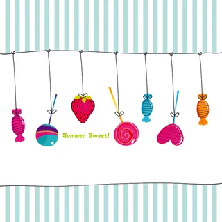 卡通线稿糖果—矢量素材