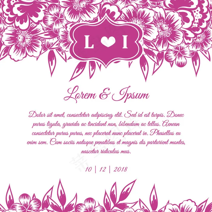 婚礼贺卡背景矢量素材eps,ai矢量模版下载