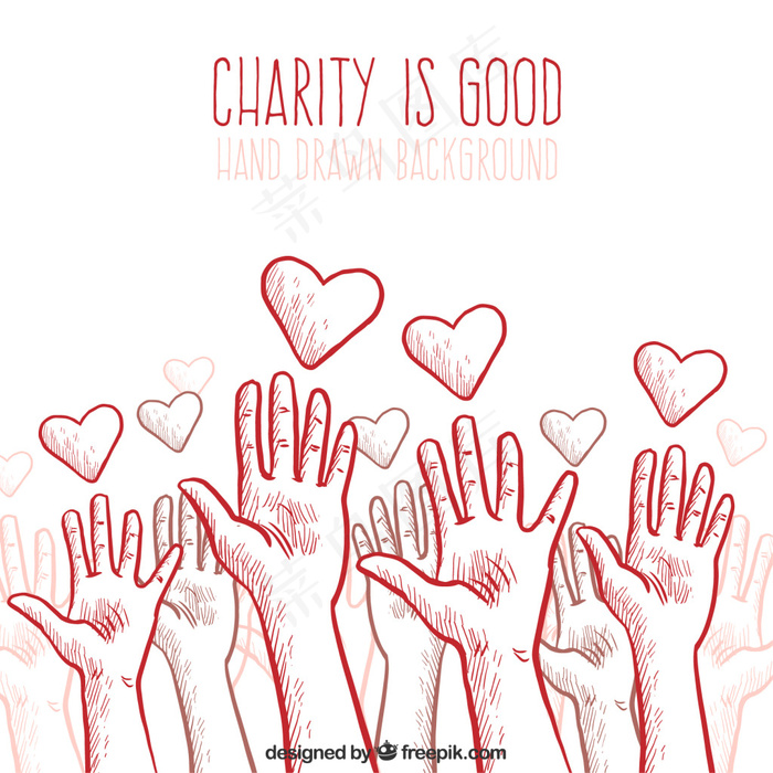 慈善背景与手和心