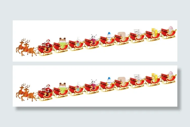 麋鹿拉圣诞老人送礼物psd模版下载