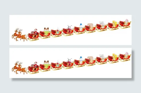 麋鹿拉圣诞老人送礼物