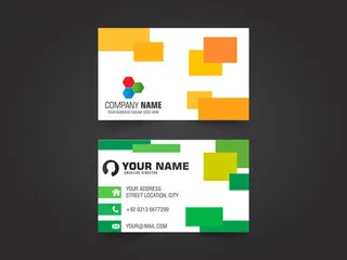 多彩几何图案名片5