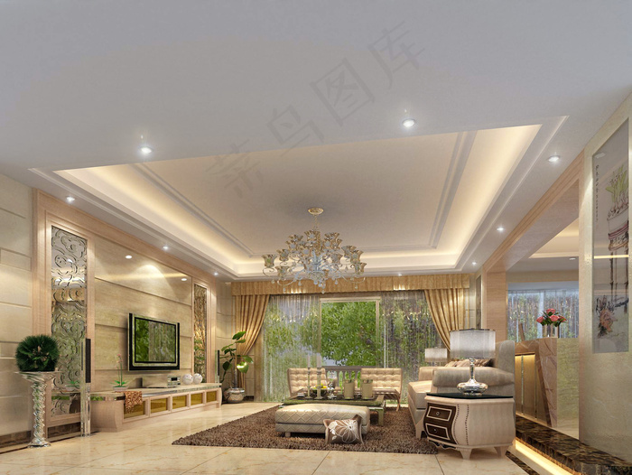 简约时尚客厅效果图图片