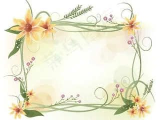 韩国植物装饰边框矢量图18