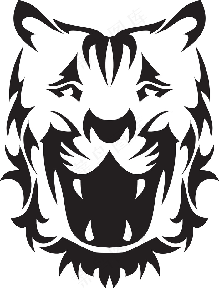 老虎头部落矢量元素