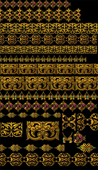 欧式花纹边框分层PSD素材