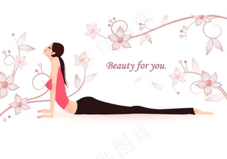 飘发性感美女矢量图下载