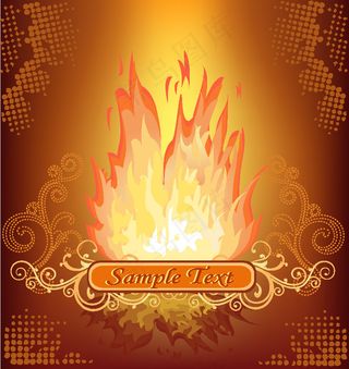 摘要火灾背景矢量集05