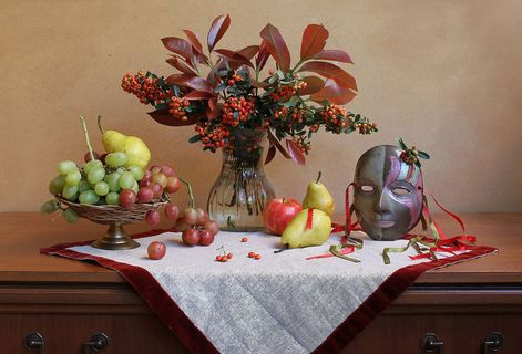 数码静物油画图片