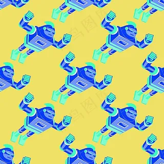 卡通机器人背景