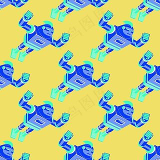 卡通机器人背景