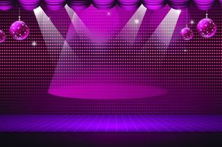紫色灯光舞台展台海报背景