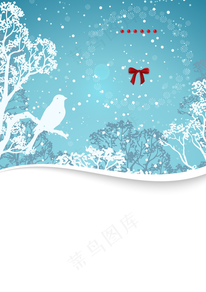 冬天雪花海报背景ai矢量模版下载