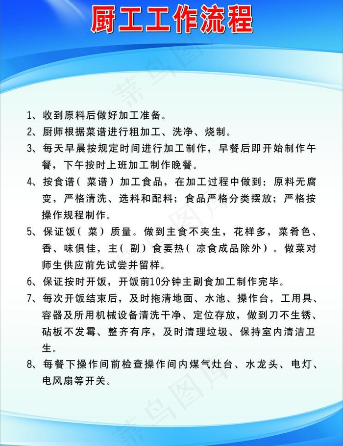 厨房工作流程图片cdr矢量模版下载