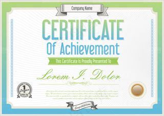 青绿色高档证书设计