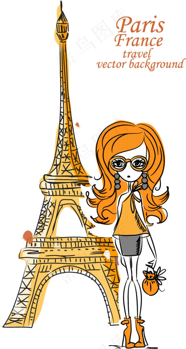 线稿插画背景02—矢量素材