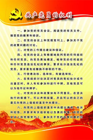 党员权利制度牌