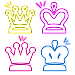 皇冠霓虹灯装饰,免抠元素