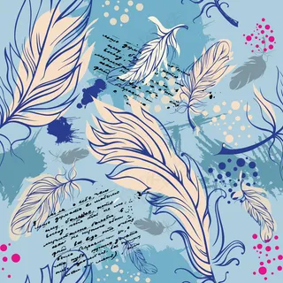 手绘羽毛墨迹背景矢量素材