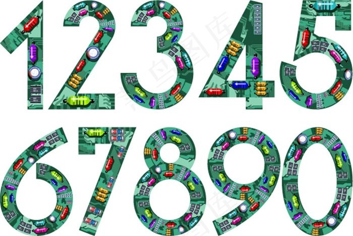 特殊矢量数字eps,ai矢量模版下载