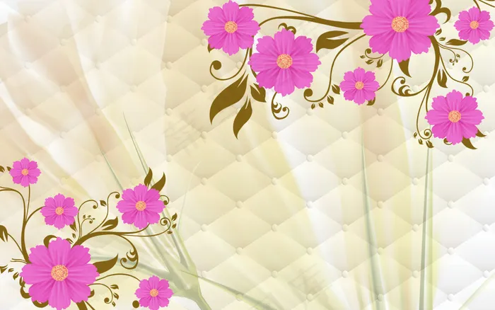粉红色花朵软包3D电视背景墙(9071X5669(DPI:72))psd模版下载