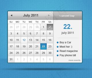 灰色的日历小工具