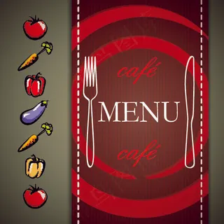 蔬菜图案菜单封面矢量素材