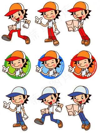 快递人员矢量素材