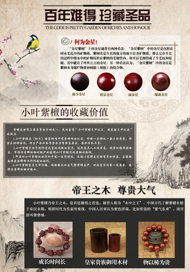 小叶紫檀知识介绍psd模版下载