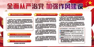 全民从严治党加强党风建设展板