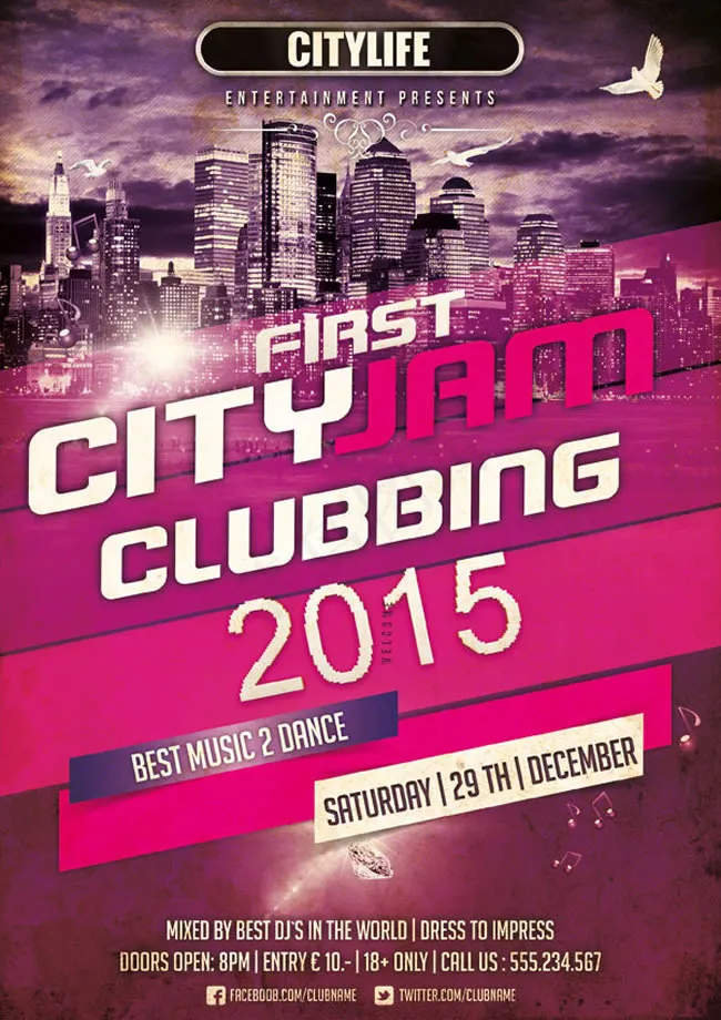 新年夜店海报PSD素材(2480X3511(DPI:300))psd模版下载