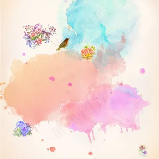 梦幻七夕水彩底纹背景