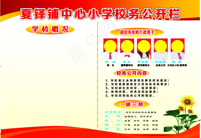 校务公开栏cdr矢量模版下载