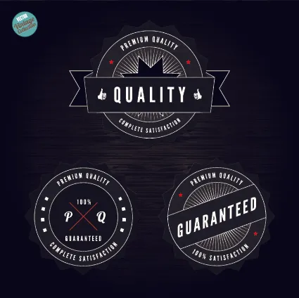 质量保证的黑色标签设计元素02