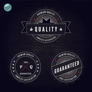 质量保证的黑色标签设计元素02