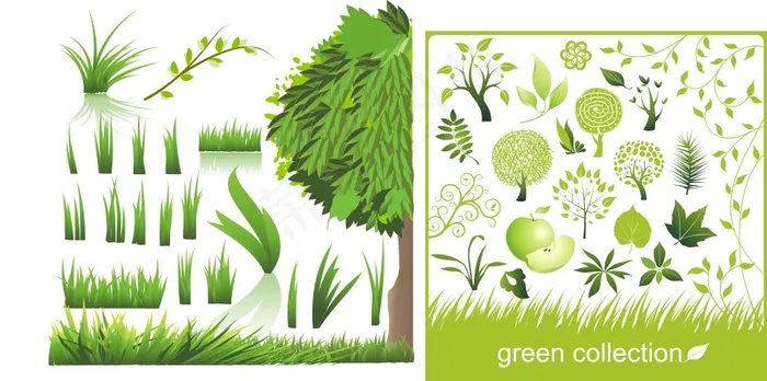 草树合集素材cdr矢量模版下载