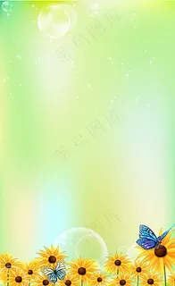 卡通插画展板 向日葵图片 卡通插画展板 向日葵图片